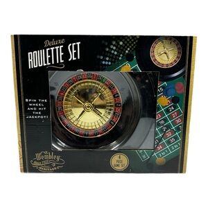 Deluxe Roulette Set Wembley Gambling 4 Piece Game Set Las Vegas Style Party Game